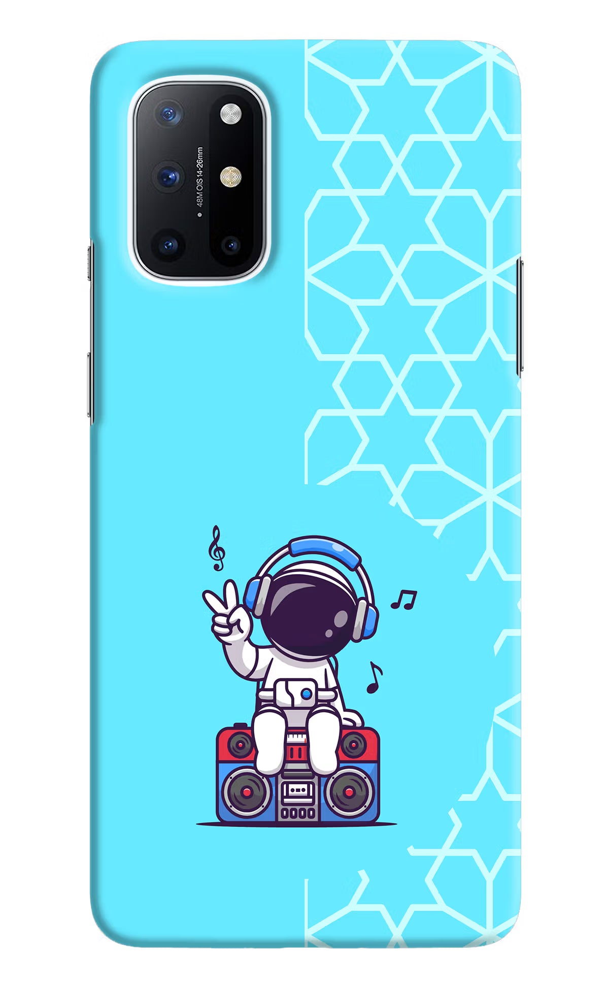 Cute Astronaut Chilling Oneplus 8T Hard Case Back Cover by Casekaro