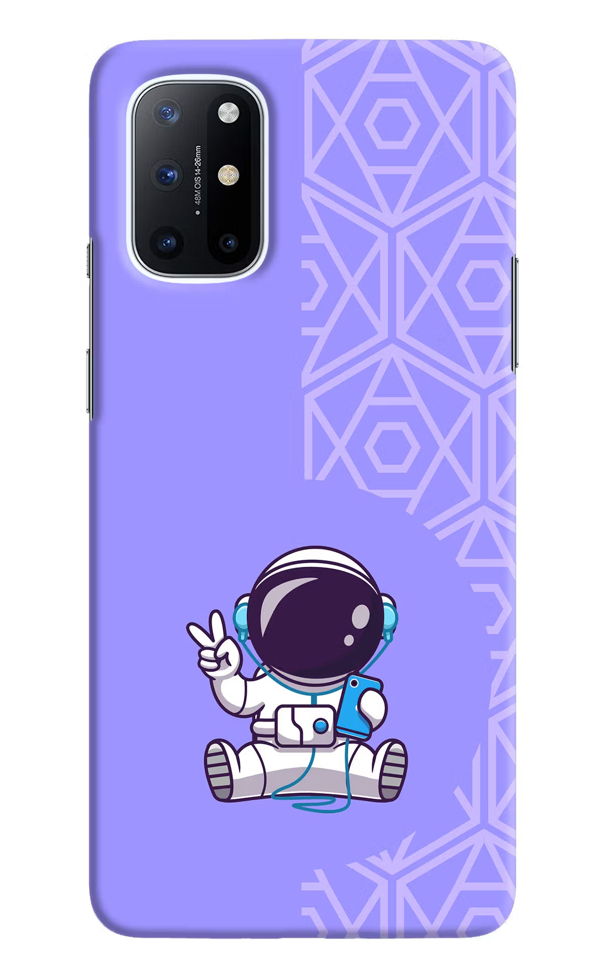 Cute Astronaut Chilling Oneplus 8T Hard Case Back Cover by Casekaro