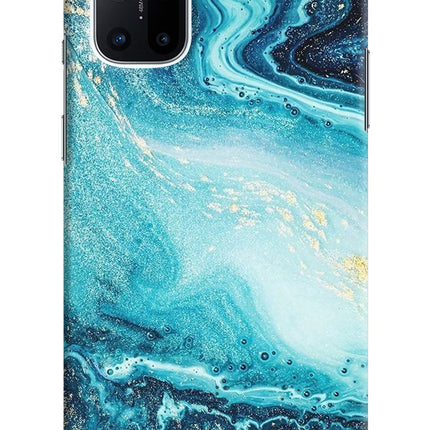 Blue Glitter Marble Oneplus 8T Hard Case Back Cover by Casekaro