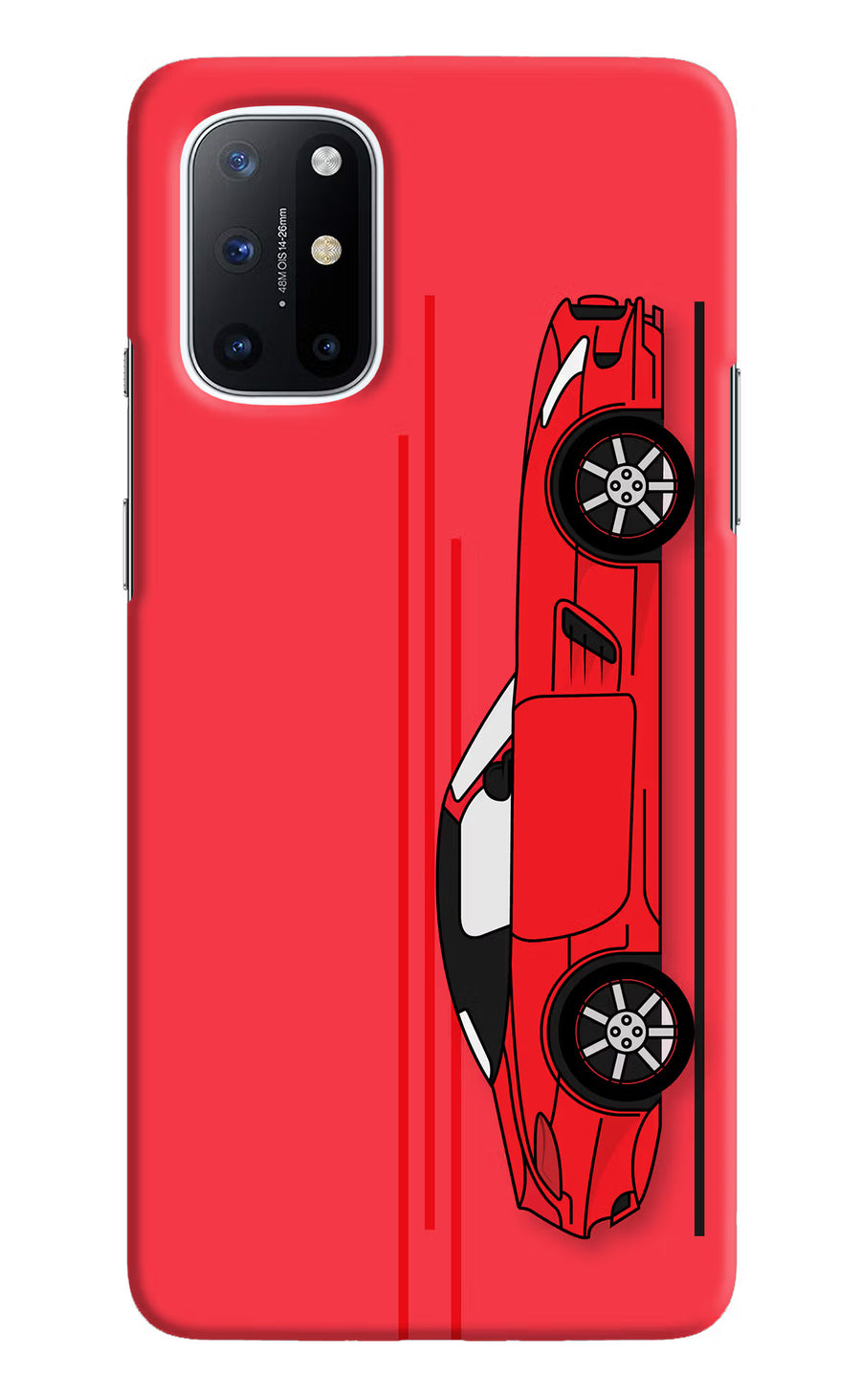 Red Velocity Oneplus 8T Back Cover, Hard case