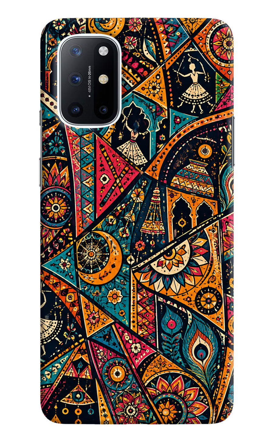 Folk Print Oneplus 8T Back Cover, Hard case