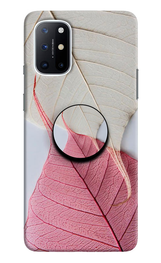 White Pink Leaf Oneplus 8T Pop Case by Casekaro