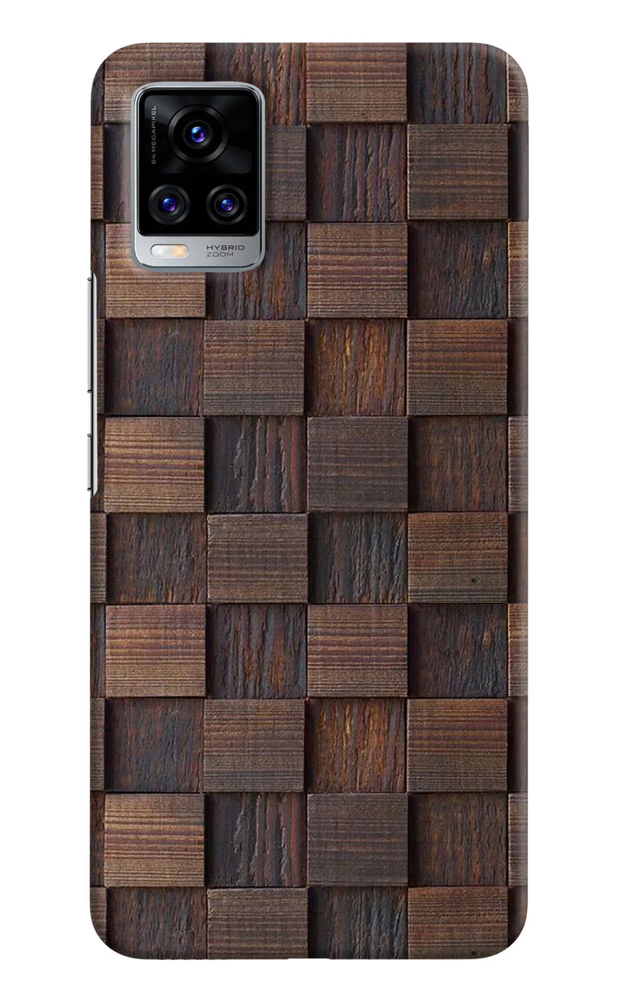 Wooden Cube Design Vivo V20 Pro Back Cover, Hard case