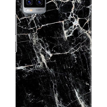Black Marble Texture Vivo V20 Pro Hard Case Back Cover by Casekaro