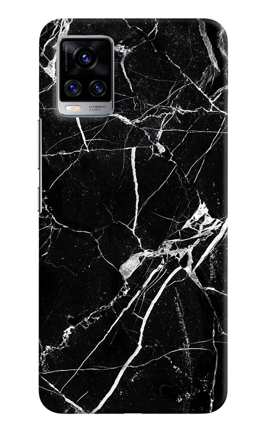 Black Marble Pattern Vivo V20 Pro Hard Case Back Cover by Casekaro