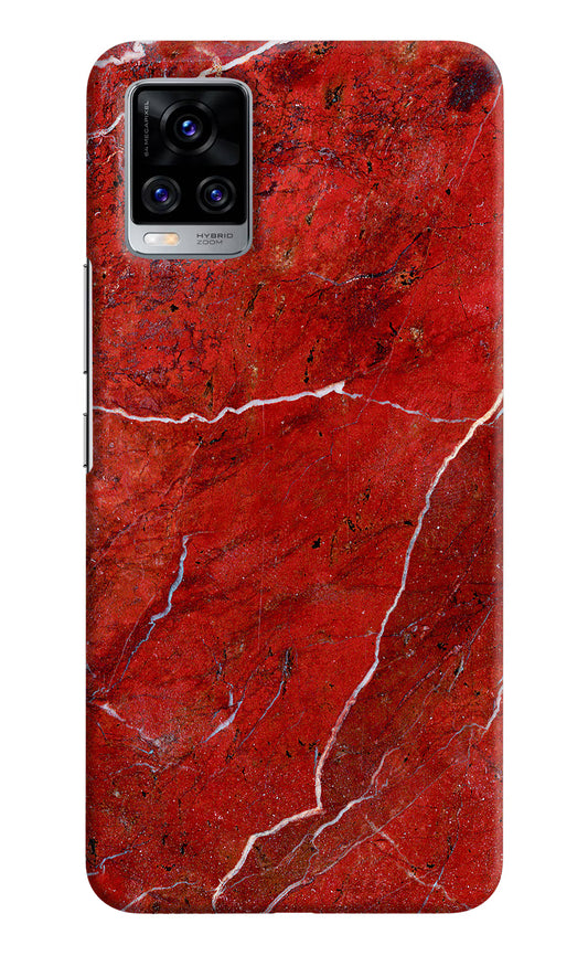 Red Marble Design Vivo V20 Pro Hard Case Back Cover by Casekaro