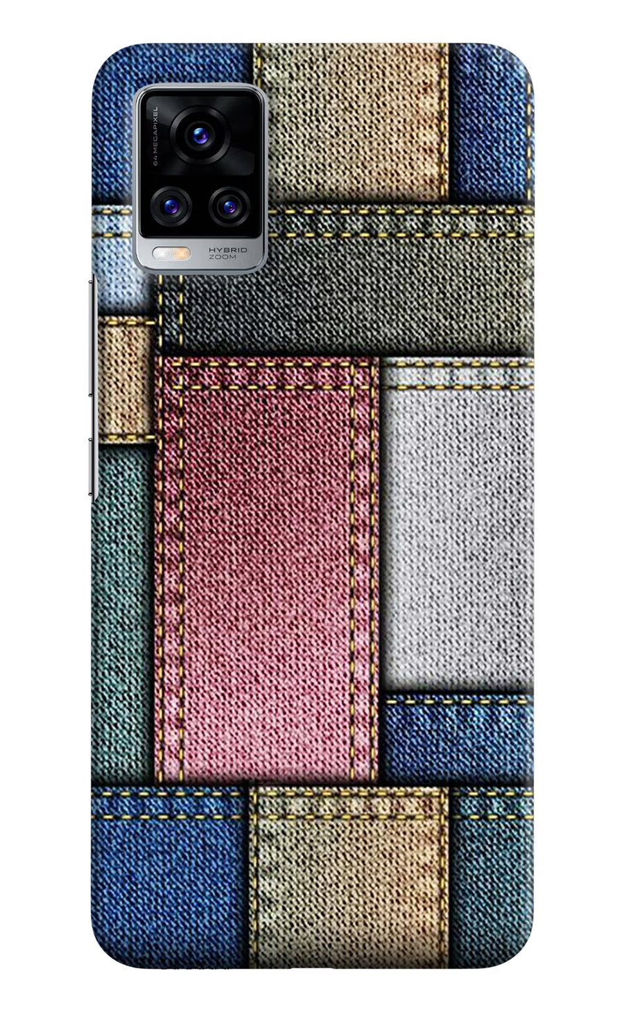 Multicolor Jeans Vivo V20 Pro Back Cover, Hard case