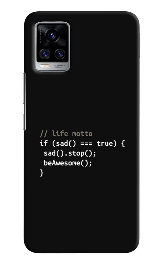 Life Motto Code Vivo V20 Pro Hard Case Back Cover by Casekaro