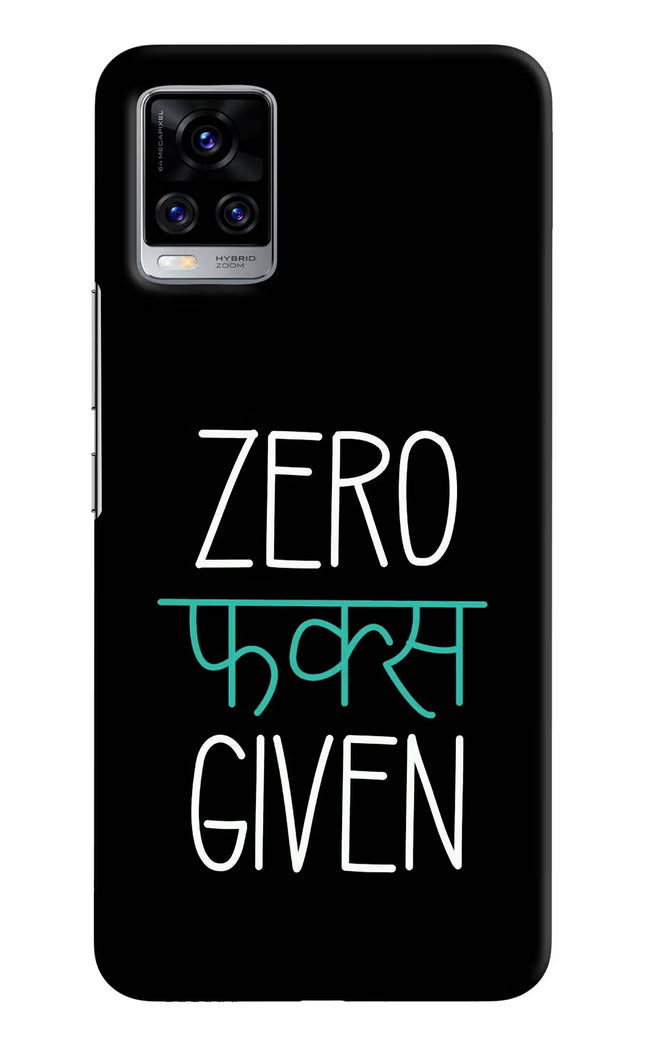 Zero Fucks Given Vivo V20 Pro Hard Case Back Cover by Casekaro
