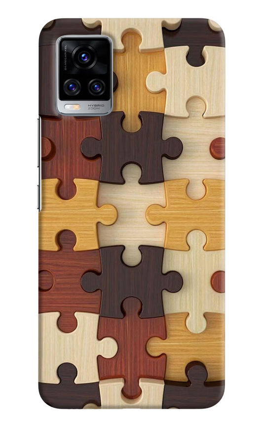 Wooden Puzzle Vivo V20 Pro Hard Case Back Cover by Casekaro