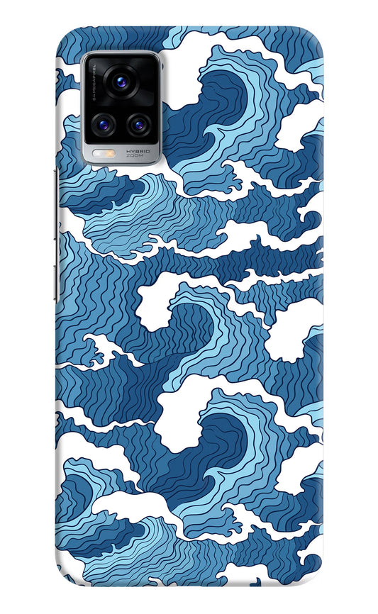 Blue Waves Vivo V20 Pro Hard Case Back Cover by Casekaro