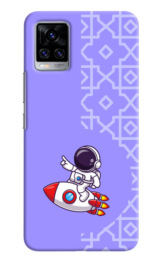 Cute Astronaut Vivo V20 Pro Hard Case Back Cover by Casekaro