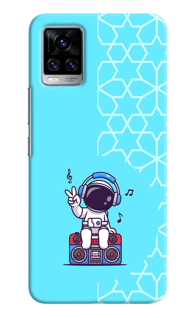 Cute Astronaut Chilling Vivo V20 Pro Hard Case Back Cover by Casekaro