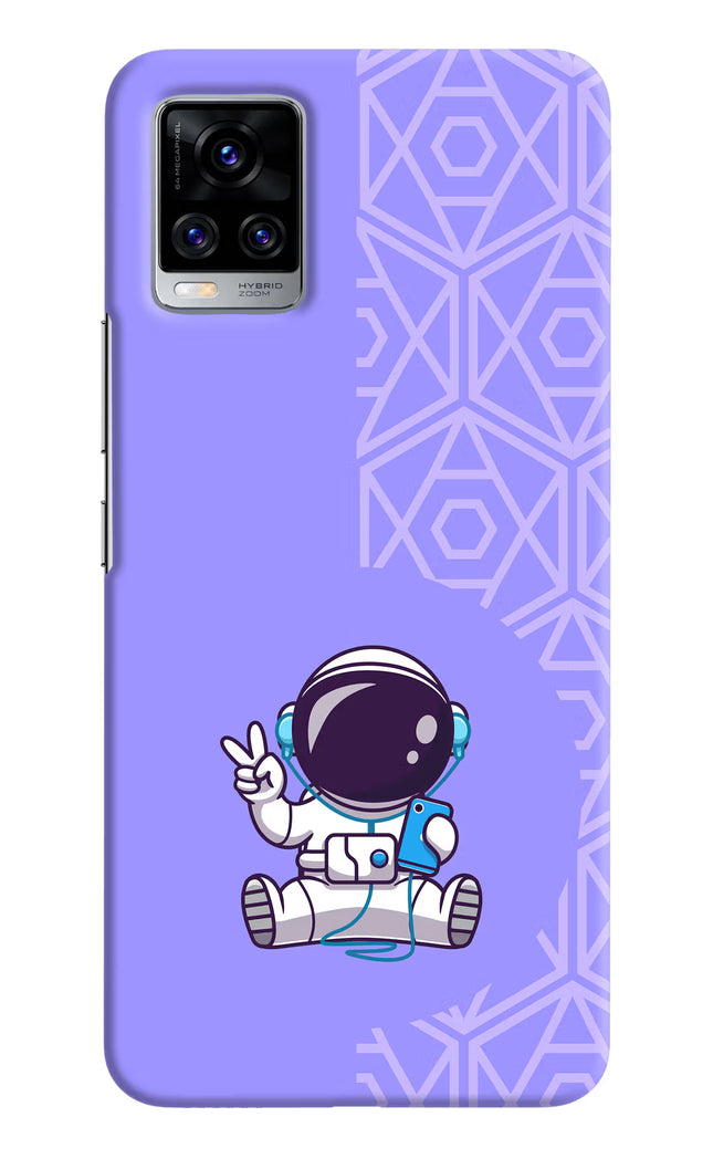 Cute Astronaut Chilling Vivo V20 Pro Hard Case Back Cover by Casekaro