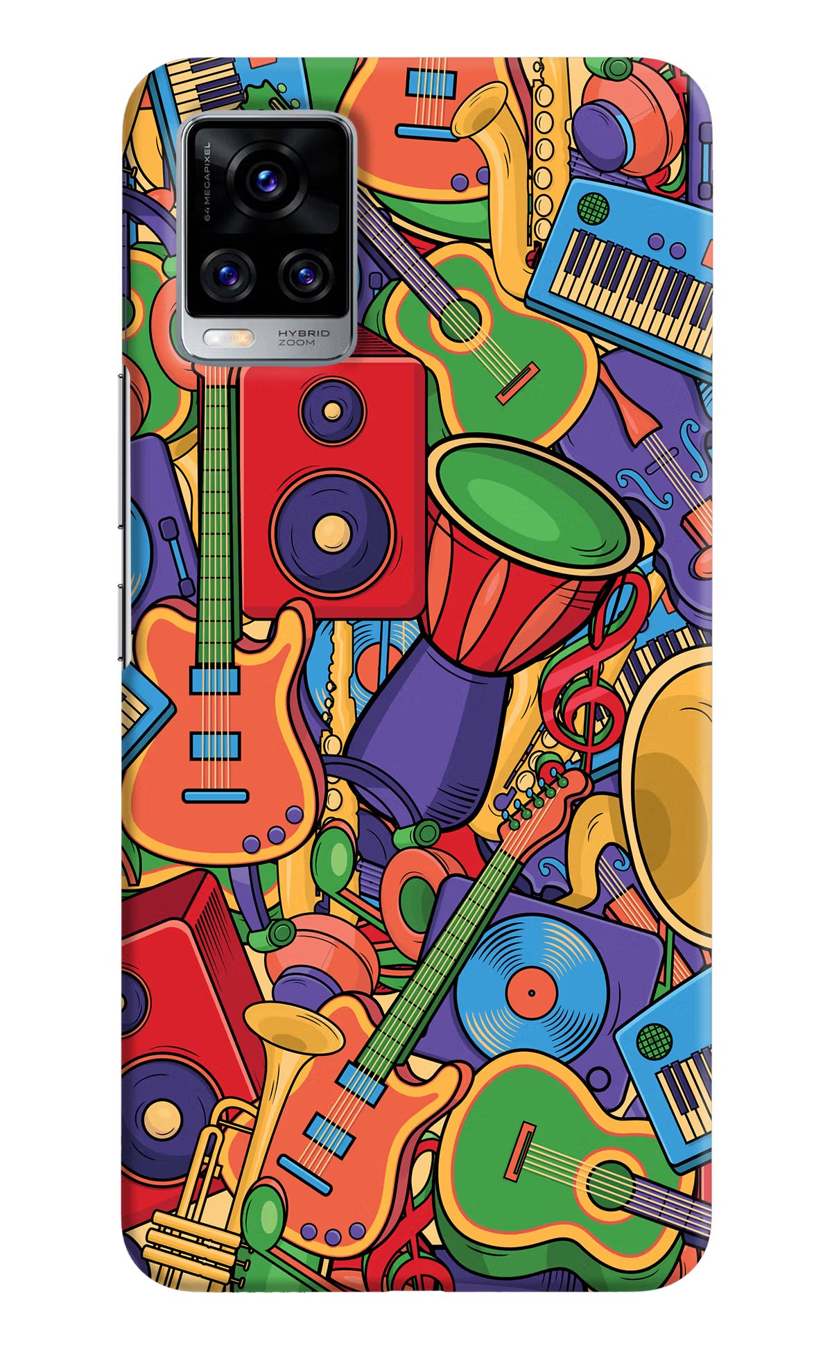 Music Instrument Doodle Vivo V20 Pro Hard Case Back Cover by Casekaro