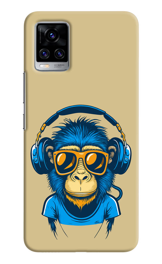 Monkey Headphone Vivo V20 Pro Hard Case Back Cover by Casekaro