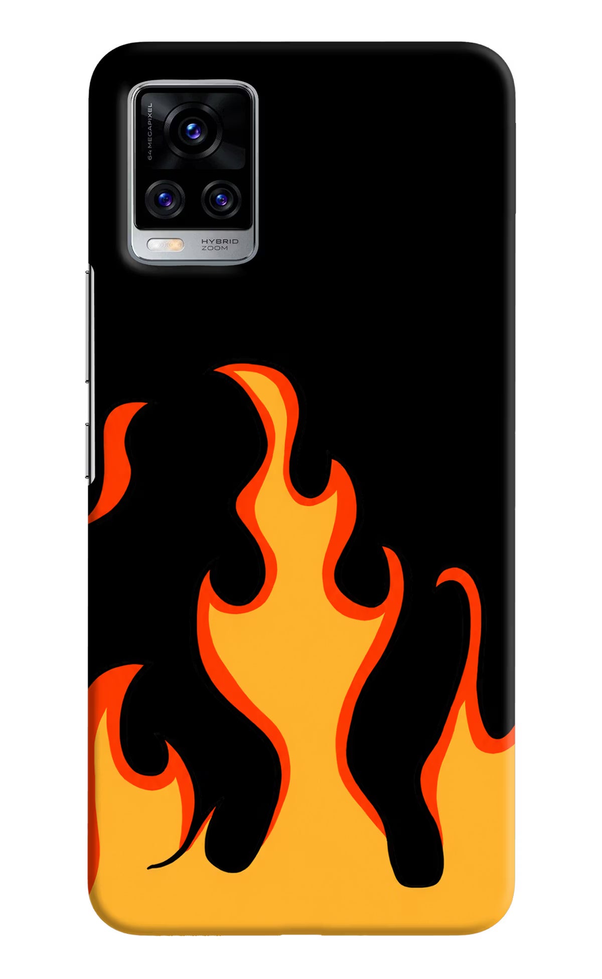 Fired Up – Black Vivo V20 Pro Hard Case Back Cover by Casekaro