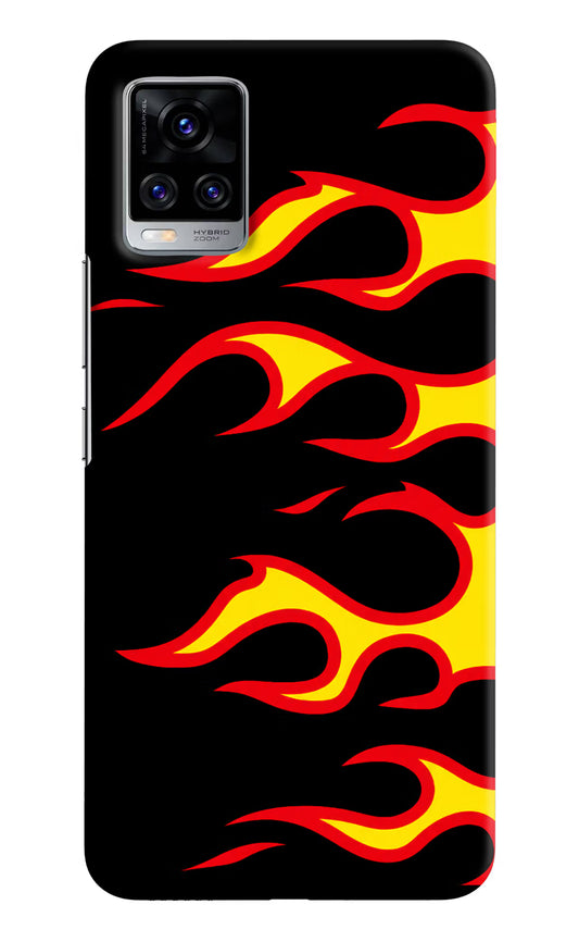 Side Sweep Flames Vivo V20 Pro Hard Case Back Cover by Casekaro