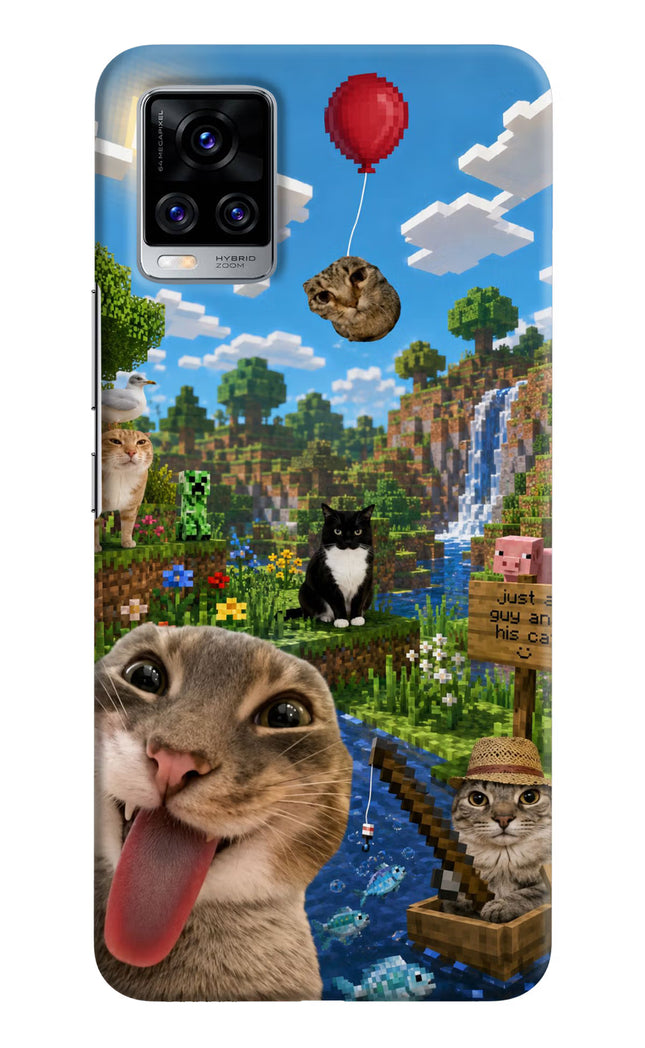 Minecraft Cat Chaos Vivo V20 Pro Hard Case Back Cover by Casekaro
