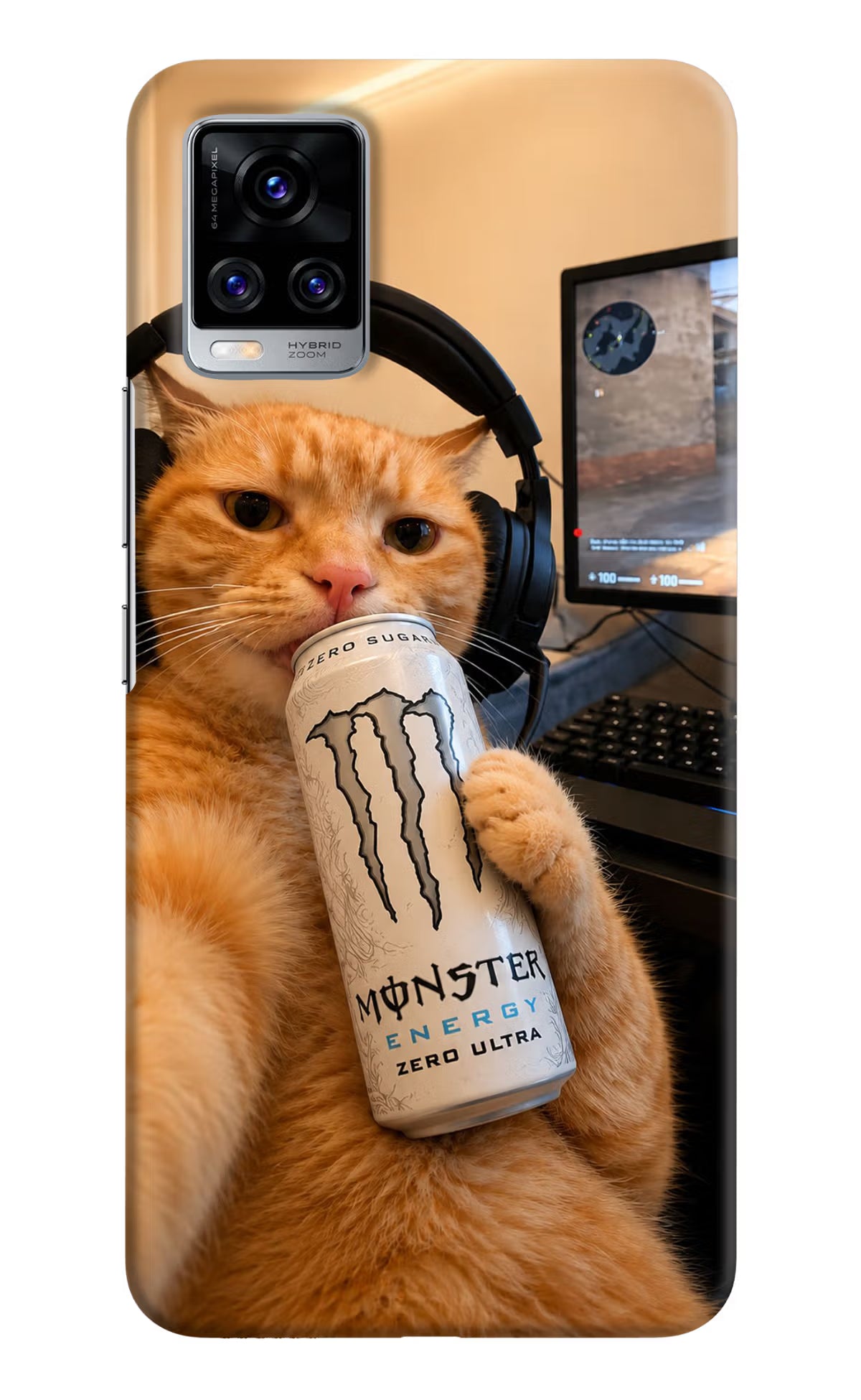 Gamer Cat Energy Vivo V20 Pro Back Cover