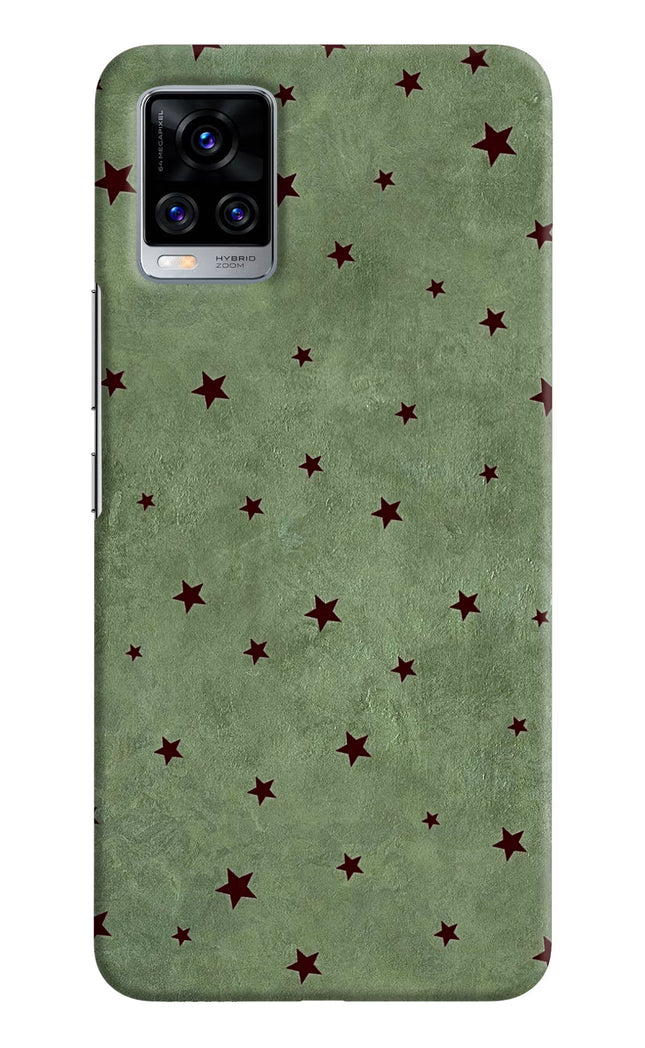 Green Stars Vivo V20 Pro Hard Case Back Cover by Casekaro