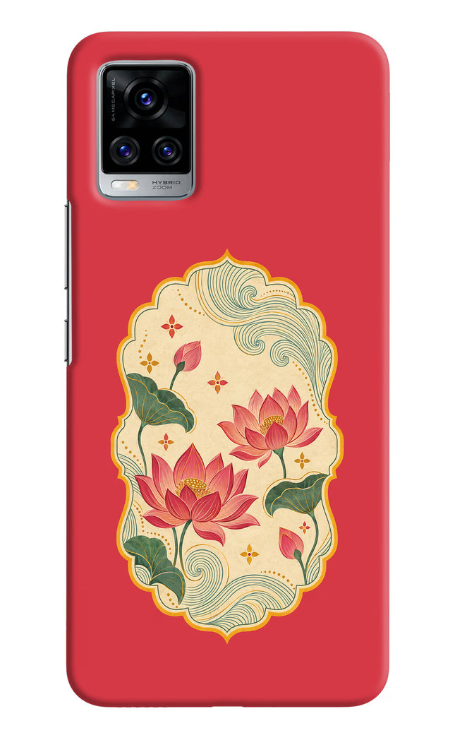 Pink Lotus Vivo V20 Pro Hard Case Back Cover by Casekaro