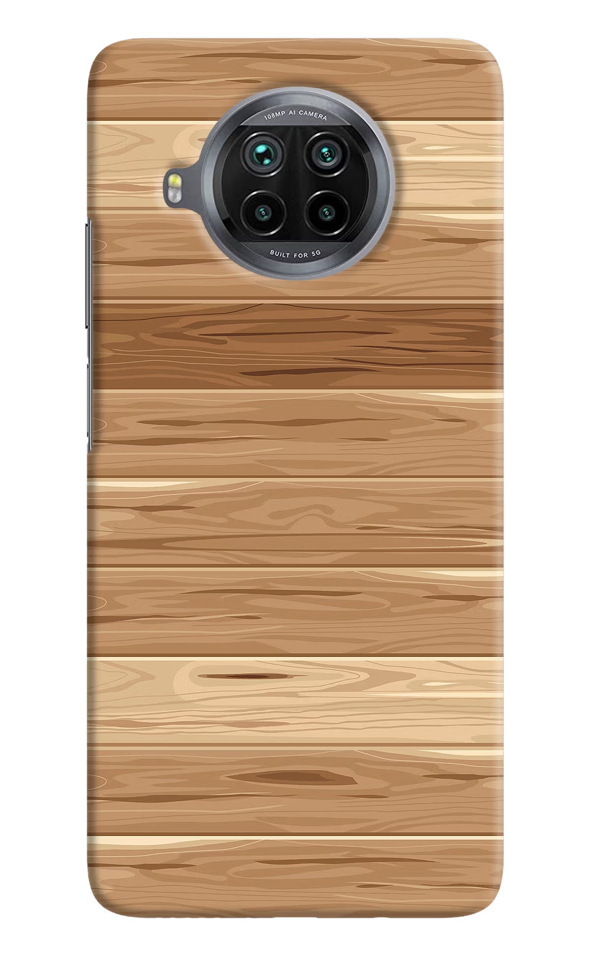 Wooden Vector Mi 10i Hard Case Back Cover by Casekaro