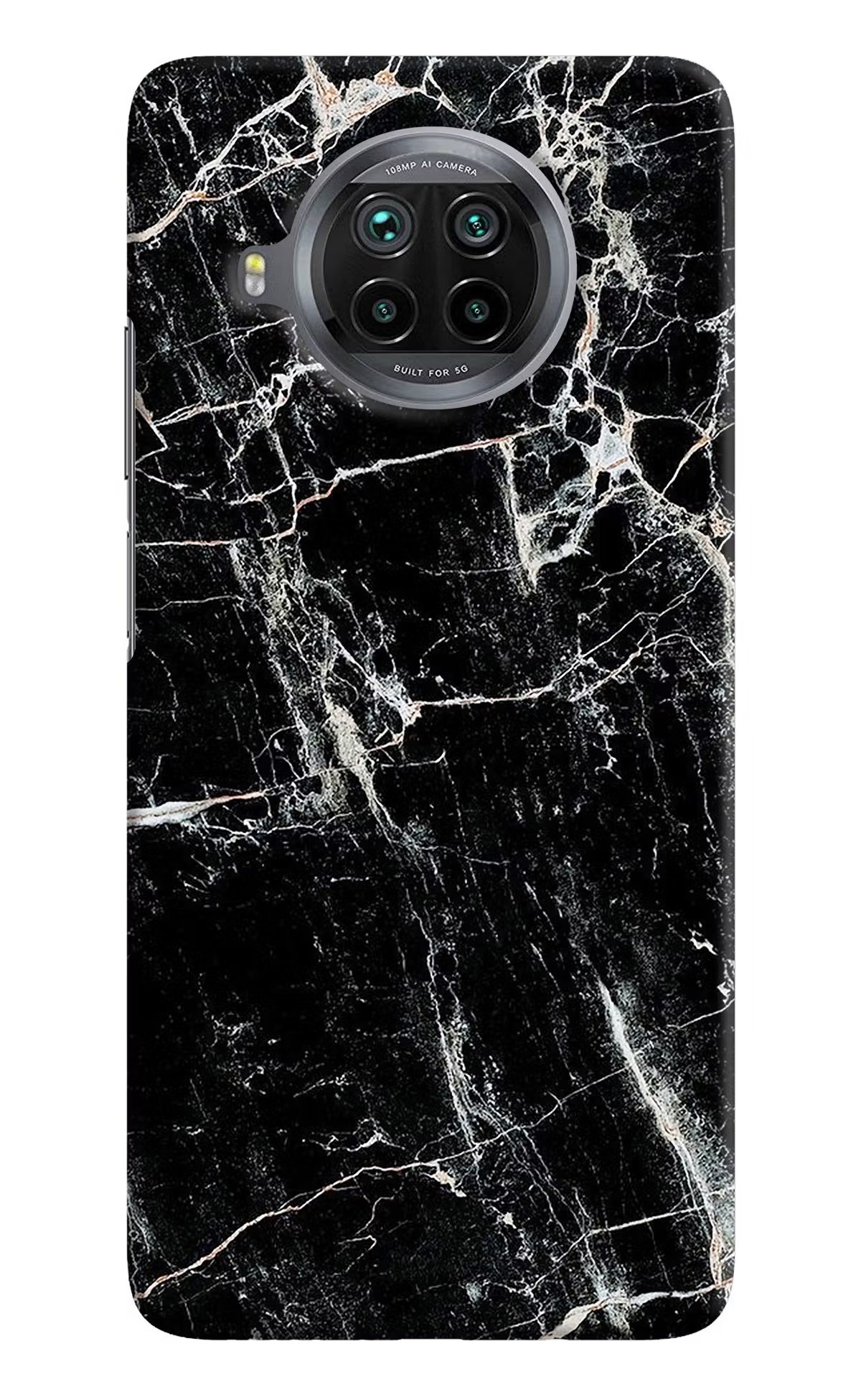 Black Marble Texture Mi 10i Hard Case Back Cover by Casekaro