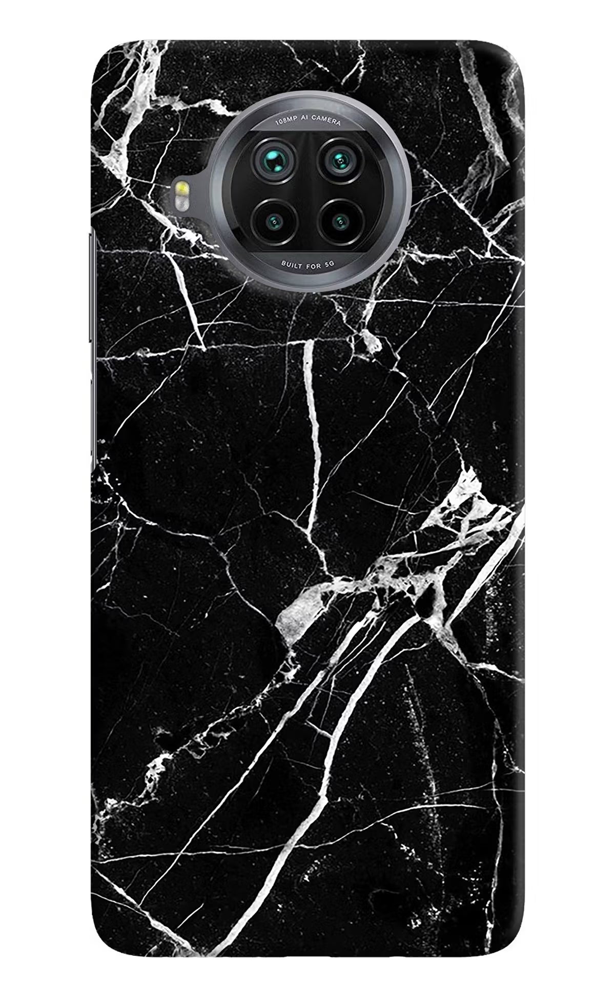 Black Marble Pattern Mi 10i Hard Case Back Cover by Casekaro