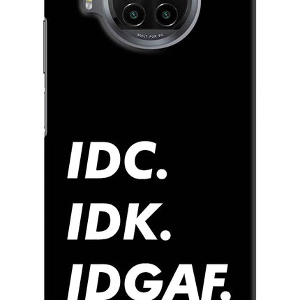 Idc Idk Idgaf Mi 10i Hard Case Back Cover by Casekaro