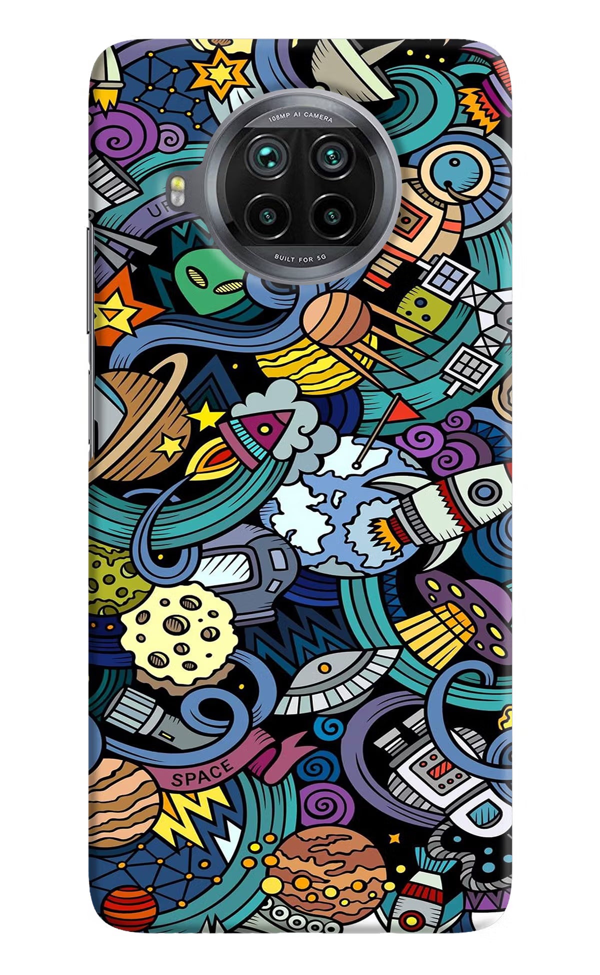 Space Abstract Mi 10i Hard Case Back Cover by Casekaro