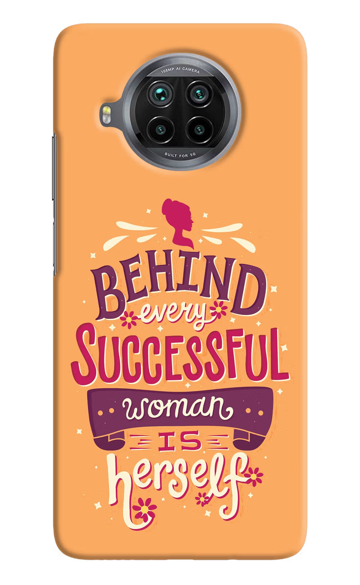 Behind Every Successful Woman There Is Herself Mi 10i Hard Case Back Cover by Casekaro