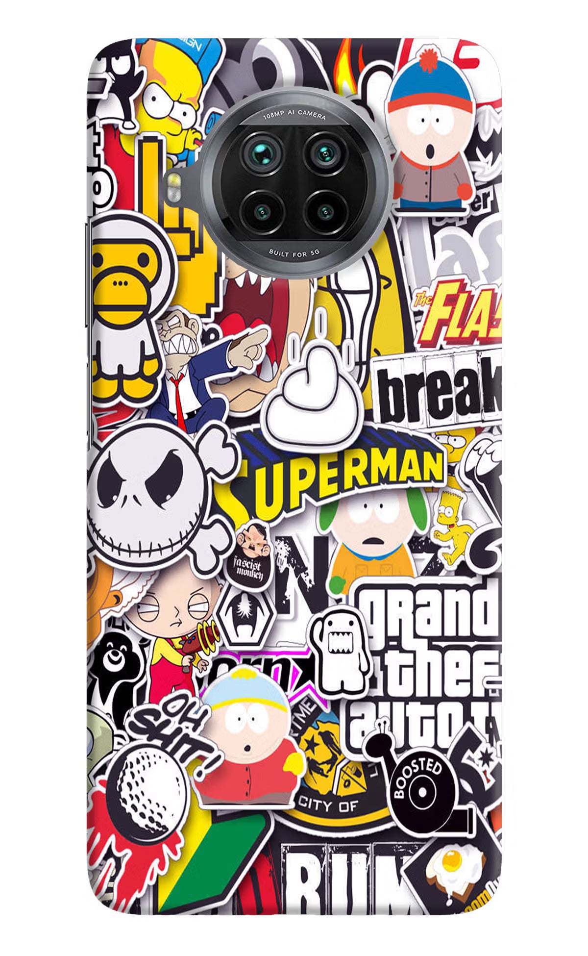 Sticker Bomb Mi 10i Hard Case Back Cover by Casekaro