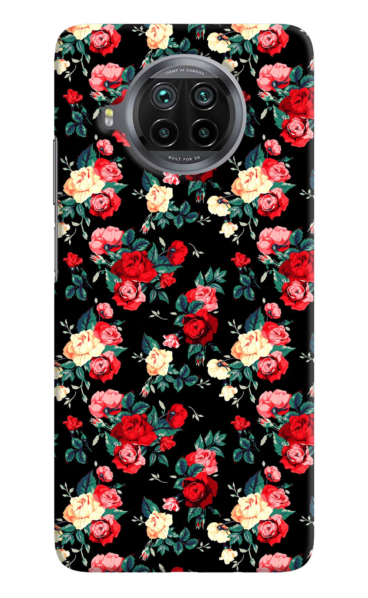 Rose Pattern Mi 10i Hard Case Back Cover by Casekaro