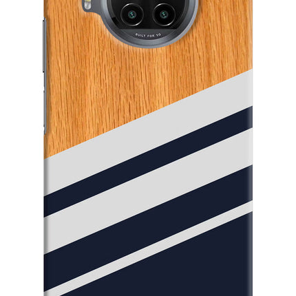 Blue and white wooden Mi 10i Hard Case Back Cover by Casekaro