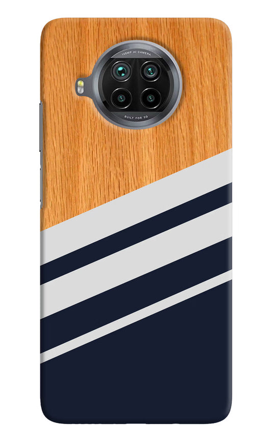 Blue and white wooden Mi 10i Hard Case Back Cover by Casekaro