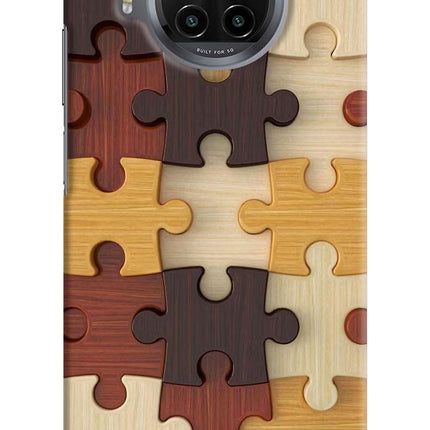Wooden Puzzle Mi 10i Hard Case Back Cover by Casekaro