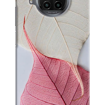 White Pink Leaf Mi 10i Hard Case Back Cover by Casekaro