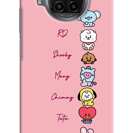 BTS names Mi 10i Hard Case Back Cover by Casekaro