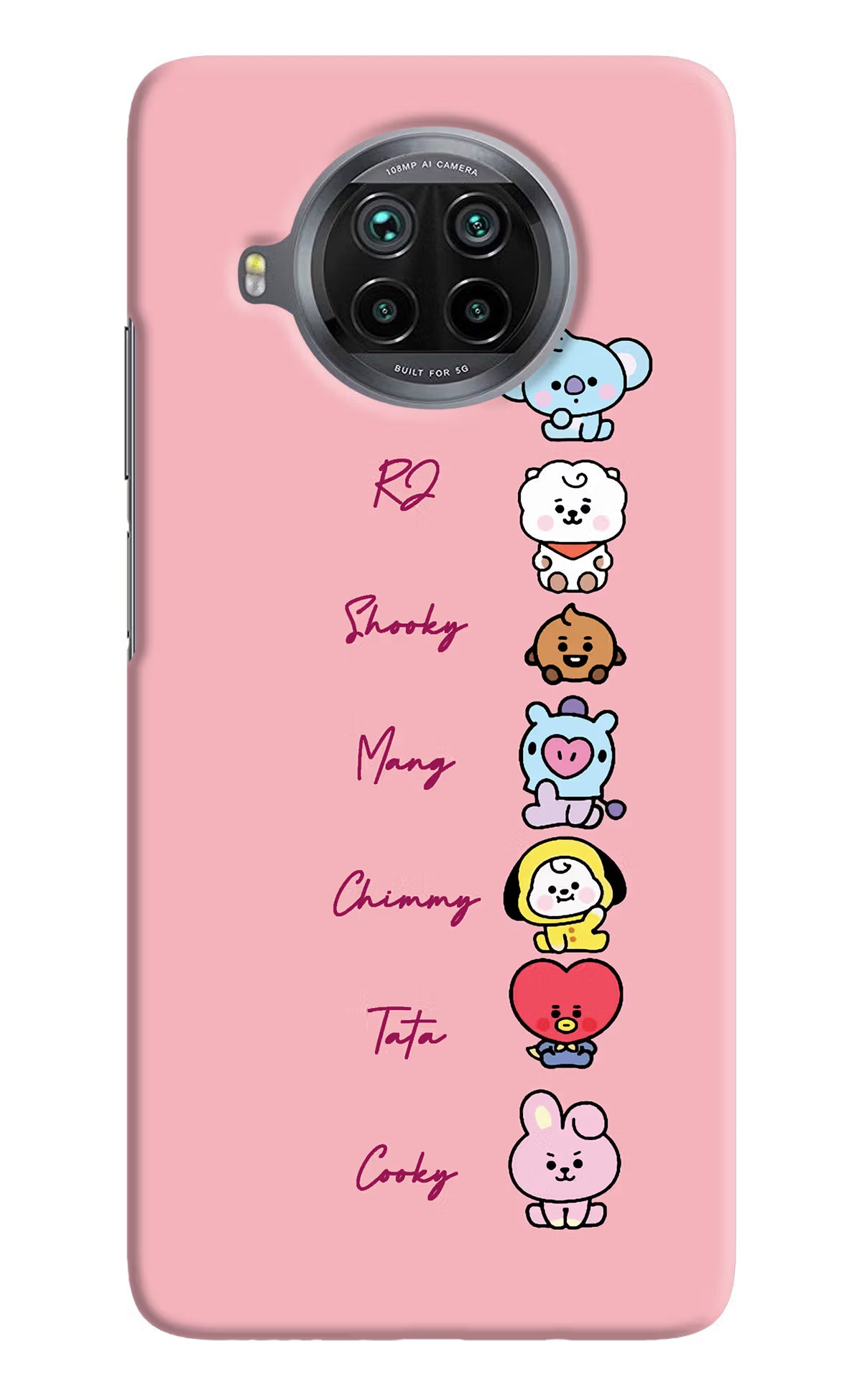 BTS names Mi 10i Hard Case Back Cover by Casekaro
