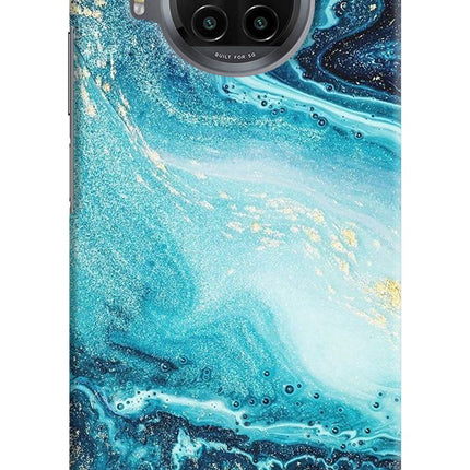 Blue Glitter Marble Mi 10i Hard Case Back Cover by Casekaro