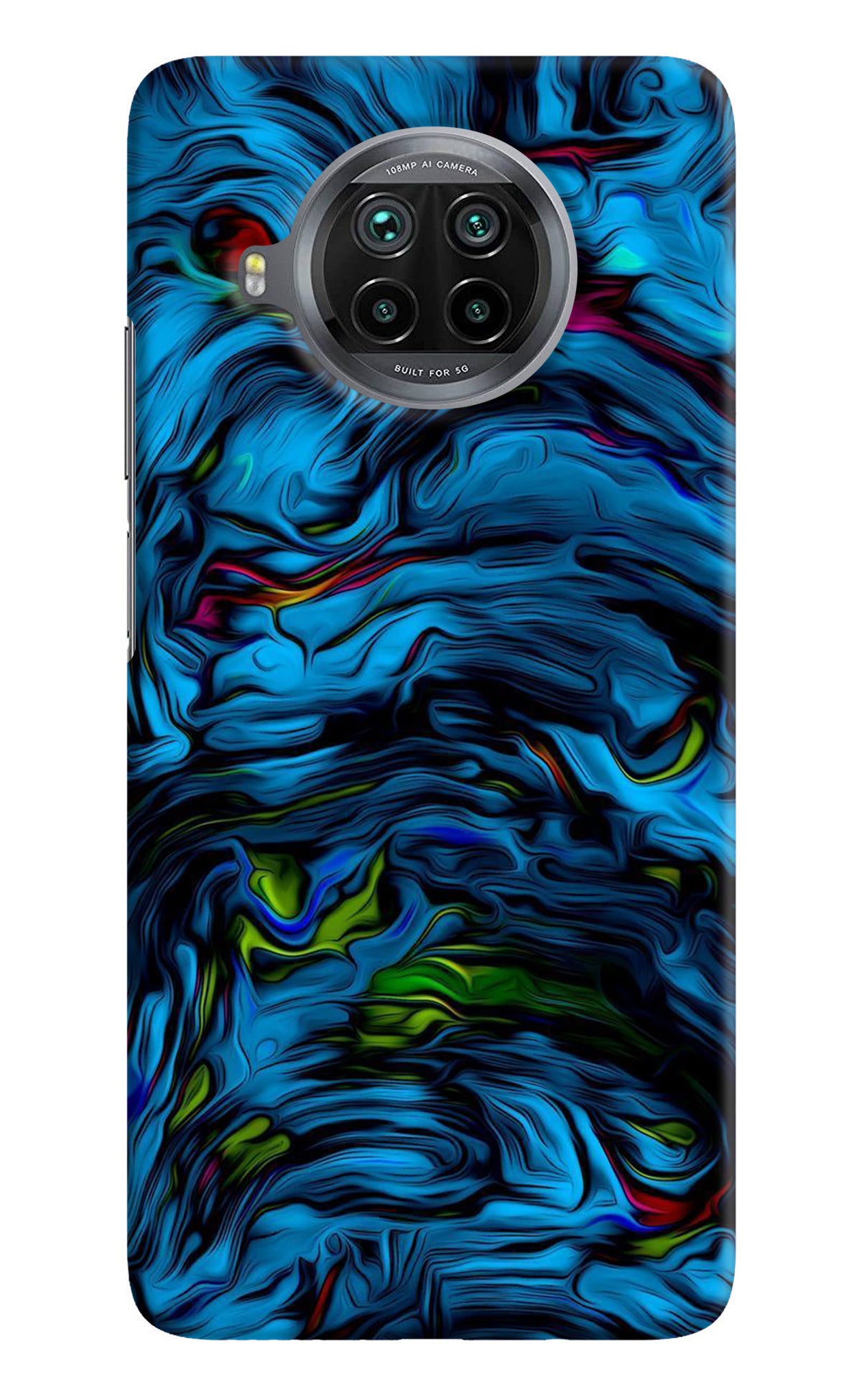 Dark Blue Abstract Mi 10i Back Cover