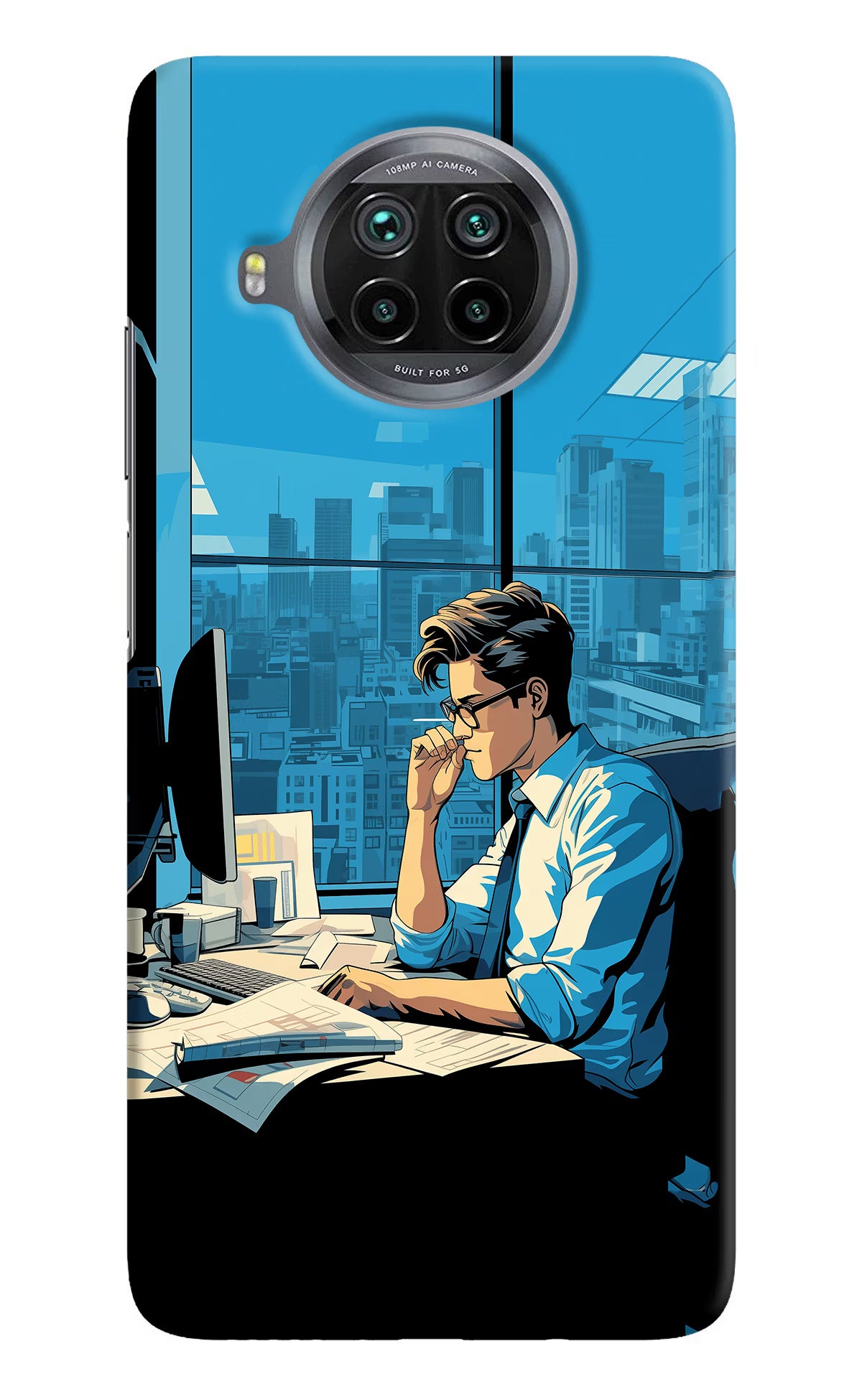 Focused Hustler (AI Generated) Mi 10i Hard Case Back Cover by Casekaro