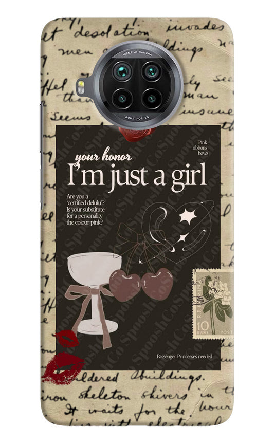 I am just a girl Mi 10i Hard Case Back Cover by Casekaro