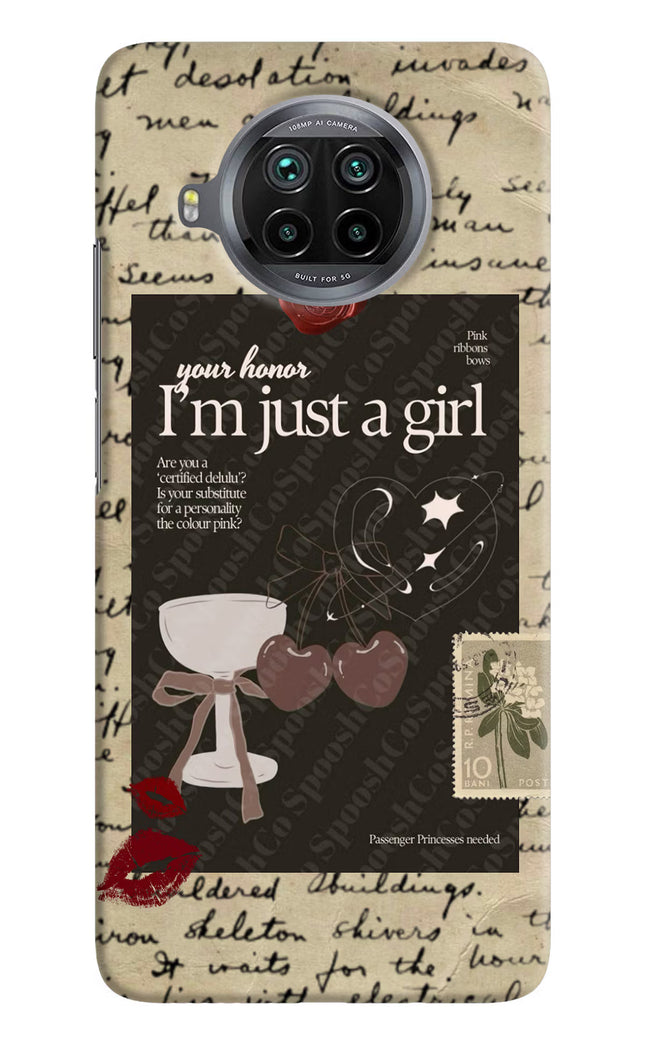 I am just a girl Mi 10i Hard Case Back Cover by Casekaro