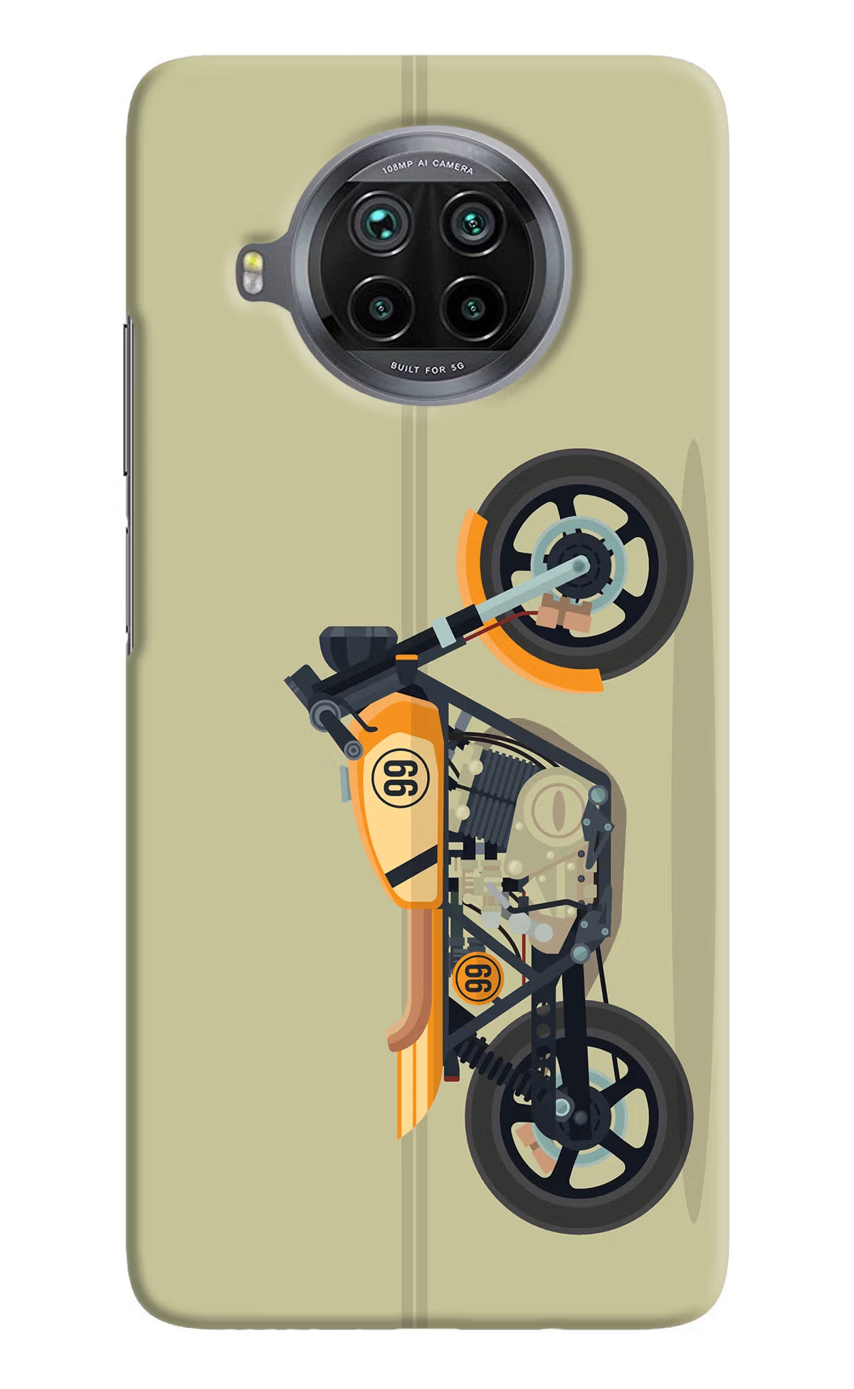 Vertical Speedster Mi 10i Hard Case Back Cover by Casekaro