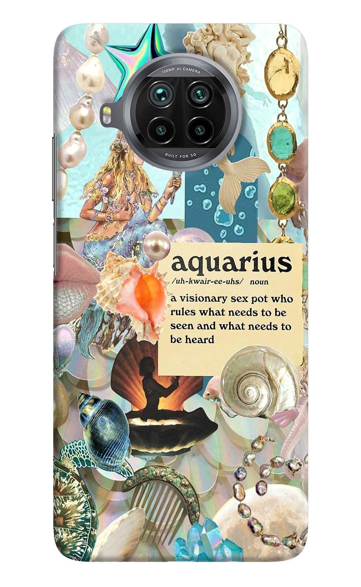Aquarius Zodiac Mi 10i Hard Case Back Cover by Casekaro