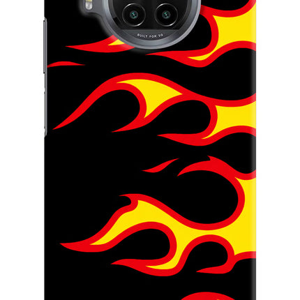 Side Sweep Flames Mi 10i Hard Case Back Cover by Casekaro