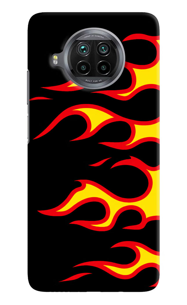Side Sweep Flames Mi 10i Hard Case Back Cover by Casekaro