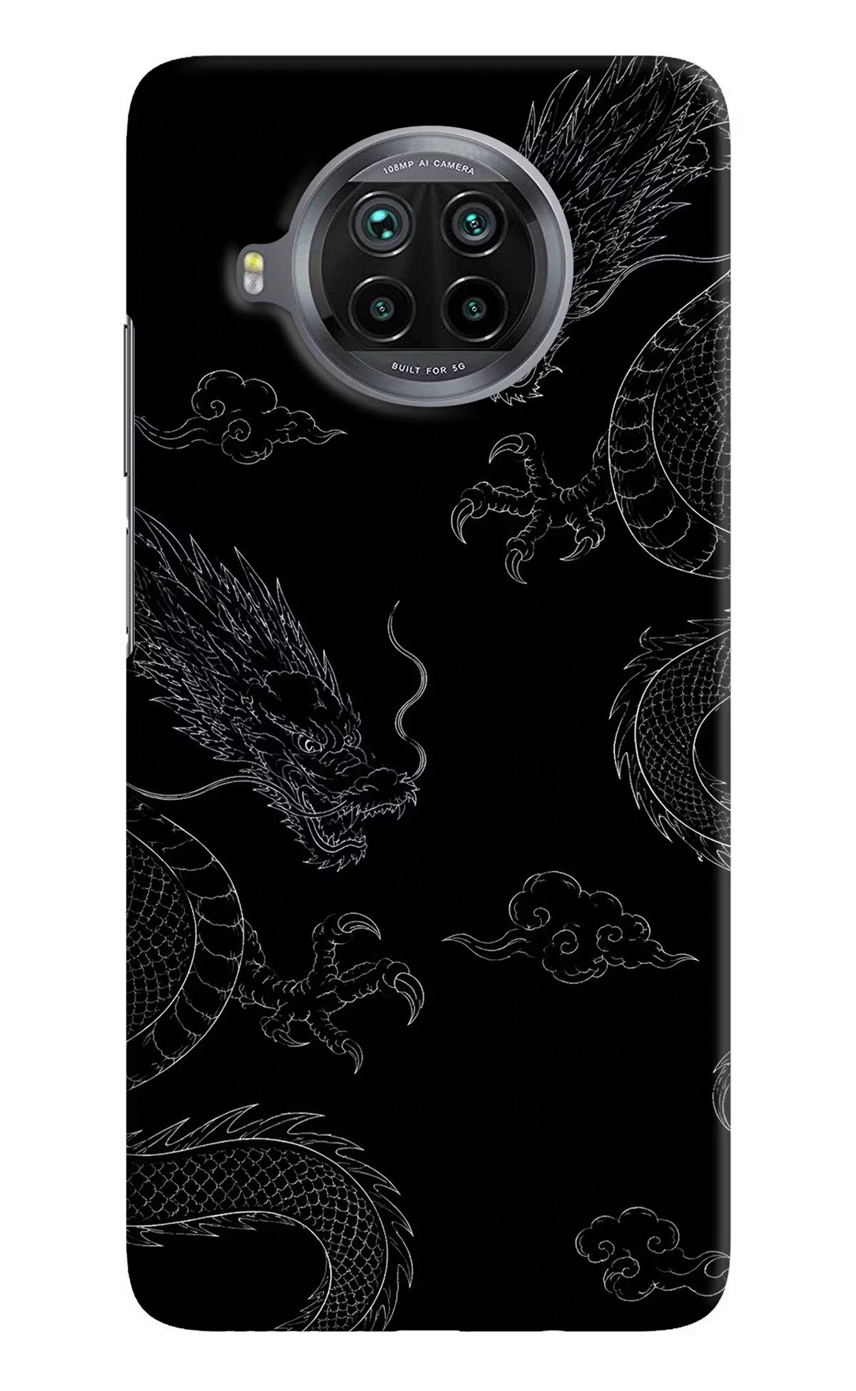 Twin Dragons Mi 10i Hard Case Back Cover by Casekaro